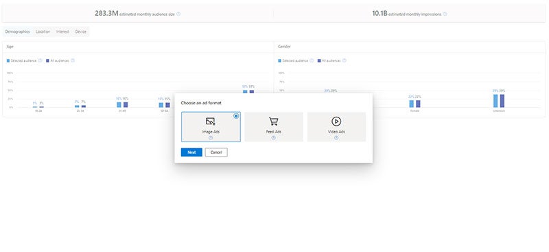 A screenshot showing audience segment selection for the Audience Network Planner.